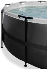 Bazény kruhové - Bazén s krytom pieskovou filtráciou a tepelným čerpadlom Black Leather pool Exit Toys kruhový oceľová konštrukcia 427*122 cm čierny od 6 rokov_0