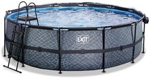 Bazény kruhové - Bazén s krytom pieskovou filtráciou a tepelným čerpadlom Stone pool Exit Toys kruhový oceľová konštrukcia 450*122 cm šedý od 6 rokov_3