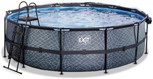 Piscine rotunde - Piscină cu prelată filtrare pentru nisip și o pompă de căldură Stone pool grey Exit Toys construcție rotundă din metal 450*122 cm gri de la 6 ani_3