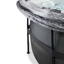 Piscine rotunde - Piscină cu prelată filtrare pentru nisip și o pompă de căldură Black Leather pool Exit Toys construcție rotundă din metal 450*122 cm neagră de la 6 ani_1