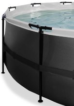 Bazény kruhové - Bazén s krytom pieskovou filtráciou a tepelným čerpadlom Black Leather pool Exit Toys kruhový oceľová konštrukcia 488*122 cm čierny od 6 rokov_0
