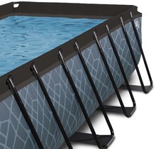 Bazény obdĺžnikové - Bazén s krytom pieskovou filtráciou a tepelným čerpadlom Stone pool Exit Toys oceľová konštrukcia 400*200*122 cm šedý od 6 rokov_2