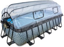 Piscine dreptunghiulare - Piscină cu prelată filtrare pentru nisip și pompă de căldură Stone pool grey Exit Toys construcție metalică 540*250 cm gri de la 6 ani_0