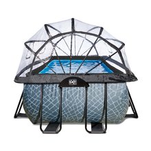 Obdélníkové bazény  - Bazén s krytem pískovou filtrací a tepelným čerpadlem Stone pool Exit Toys ocelová konstrukce 540*250*122 cm šedý od 6 let_10
