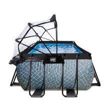Bazény obdĺžnikové - Bazén s krytom pieskovou filtráciou a tepelným čerpadlom Stone pool Exit Toys oceľová konštrukcia 540*250*122 cm šedý od 6 rokov_7