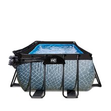 Obdélníkové bazény  - Bazén s krytem pískovou filtrací a tepelným čerpadlem Stone pool Exit Toys ocelová konstrukce 540*250*122 cm šedý od 6 let_12