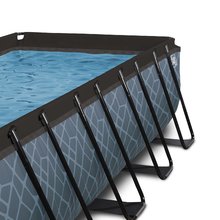 Bazény obdĺžnikové - Bazén s krytom pieskovou filtráciou a tepelným čerpadlom Stone pool Exit Toys oceľová konštrukcia 540*250*122 cm šedý od 6 rokov_9
