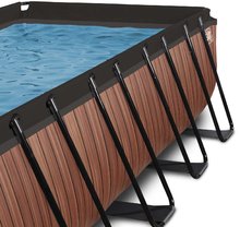 Baseny prostokątne - Basen z pokrywą filtracją piaskową i pompą ciepła Wood pool brown Exit Toys metalowa konstrukcja 540*250 cm brązowy od 6 roku życia waga 233 kg maks 9 ludzi objętość 13465 l ET30675310_1