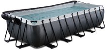 Obdélníkové bazény  - Bazén s krytem pískovou filtrací a tepelným čerpadlem Black Leather pool Exit Toys ocelová konstrukce 540*250*122 cm černý od 6 let_2