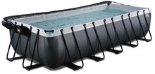 Bazeni pravokotni - Bazen s pokrovom peščeno filtracijo in toplotno črpalko Black Leather pool Exit Toys kovinska konstrukcija 540*250*122 cm črn od 6 leta_2