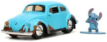 Modele machete - Mașinuță cu figurina Lil & Stitch VW Beetle 1959 Jada din metal 12,7 cm lungime 1:32_9
