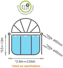 Acoperiș pentru piscină - Parasolar pool canopy Exit Toys pentru piscină cu diametru de 244 cm de la 6 ani greutate 7,7 kg_0