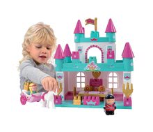 Cuburi de construit Abrick - Joc de construit Abrick Castel mare pentru prinţesă Écoiffier cu caleaşcă şi cu prinţesă albastru de turcoaz de la 18 luni_1