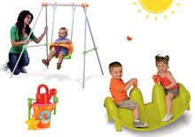 Dětské houpačky sety - Set houpačka Portique Smoby s kovovou konstrukcí, houpačka Pes a kbelík set do písku od 6 měsíců_10