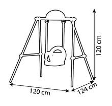 Dětské houpačky - Houpačka s kovovou konstrukcí Metal Baby Swing 120 cm Smoby od 6 měsíců_1