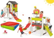 Centri za igru - Set centar za igru Fun Center Smoby s toboganom od 150 cm i kućica na stupovima s pješčanikom, od 24 mjeseca_48