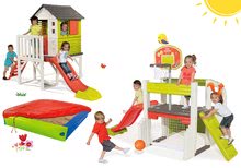 Hracie centrá - Set hracie centrum Fun Center Smoby so šmykľavkou 150 cm a domček na pilieroch s pieskoviskom od 24 mes_49