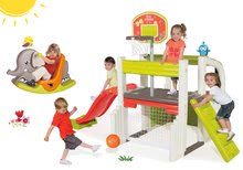 Hrací centra - Set hrací centrum Fun Center Smoby se skluzavkou 150 cm, houpačka Slon s pohyblivýma ušima od 24 měsíců_21