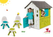 Domčeky s nábytkom - Set domček Pretty Blue Smoby a Piknik stolík s dvoma stoličkami KidChair Blue od 24 mes_26
