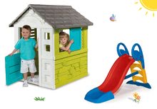 Kleine Spielhäuser mit Rutsche - Set Häuschen Pretty Blue Smoby mit Schiebeladen und Rutsche Toboggan KS mittel 1,5 Meter ab 24 Monaten_13