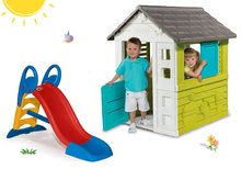 Kleine Spielhäuser mit Rutsche - Set Häuschen Pretty Blue Smoby mit Schiebeladen und Rutsche Toboggan KS mittel 1,5 Meter ab 24 Monaten_5