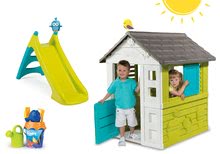 Domčeky so šmykľavkou - Set domček Pretty Blue Smoby a šmykľavka Toboggan XS a vedierko Dory s krhličkou od 24 mes_16