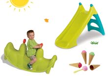 Altalene per bambini set - Set dondolo Cane Smoby a due posti, scivolo Toboggan XS con sistema water fun con lunghezza di 90 cm e gelato con coni_8