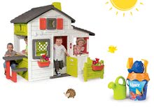 Cabanes avec toboggan pour enfants - Maison de jeu des Amis Smoby avec une petite cour et une canne à pêche avec des vers_15