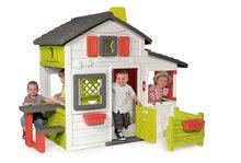 Domečky pro děti - Domeček Přátel prostorný Neo Friends House Smoby se zahrádkou rozšiřitelný 2 dveře 6 oken a piknik stolek 172 cm výška s UV filtrem_4