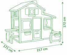 Spielhäuser Friends House Smoby - Spielhaus Neo Friends House DeLuxe Smoby mit zwei Spielküchen und Tischen mit einem Sonnenschirm mit Umzäunung_37