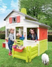 Domečky pro děti - Domeček Přátel prostorný Neo Friends House Smoby se zahrádkou rozšiřitelný 2 dveře 6 oken a piknik stolek 172 cm výška s UV filtrem_18