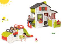 Cabanes avec mur d'escalade - Maison de jeu des Amis Smoby avec une petite cour et un toboggan Adventure Car avec un bac à sable et une glissière de 1,5 m_23