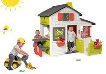 Kućice setovi  - Set kućica Prijatelja Smoby s prednjim vrtom i utovarivač Maxi Power Worker s gumiranim kotačima_18