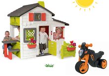 Kućice setovi  - Set kućica Prijatelja Smoby s prednjim vrtom i guralica motor Sport Bike s električnom trubom_36