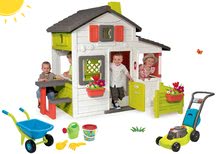 Spielhäuser mit Werkzeug - Set Häuschen Smobys Freunde mit Vorgarten und Schubkarren mit Eimer und Rasenmäher_16