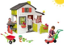 Spielhäuser mit Werkzeug - Set Häuschen Smobys Freunde mit Vorgarten und Schubkarren mit Eimer und Rasenmäher_17