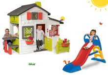 Case per bambini con scivolo - Set casetta Friends Smoby con aiuola davanti casa e scivolo Toboggan KS medio_13