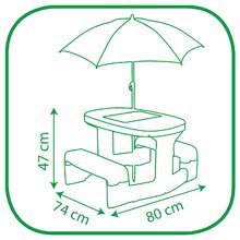 Seturi mobilier grădină pentru copii - Set măsuţă Maşini Picnic Smoby cu două bănci şi tobogan Maşini Toboggan XS cu lungime de 90 cm de la vârsta de 2 ani de la 24 luni_2