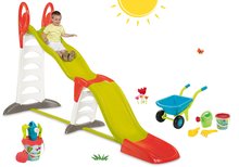 Seturi tobogane - Set tobogan copii Toboggan Super Megagliss 2in1 Smoby şi set roabă cu set găleată cadou de la 24 luni_16