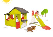Skluzavky s domečkem - Set skluzavka Toboggan XL Smoby s vodou délka 230 cm a domeček Sluníčko Sunny se zvonkem, kuchyňkou a zahrádkou_25