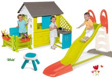 Skluzavky s domečkem - Set skluzavka Toboggan XL s vodou Smoby a domeček Nature s kuchyňkou zahrádkou elektronickým zvonkem a stolečkem_33