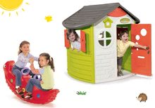 Case per bambini con altalena - Set casetta Jura Lodge Smoby con due porte e dondolo a due posti Dinosauro dai 24 mesi_24