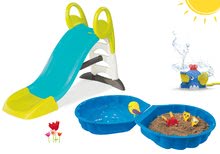 Rutschen mit Sandkasten - Rutschenset  Toboggan KS mit Länge von 150 cm Smoby und Sandkasten Muschel mit Springbrunnen Tintenfisch_15