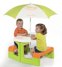 Mobilier de grădină pentru copii - Masă de picnic Winnie The Pooh Smoby cu umbrelă de soare verde de la 24 luni_0