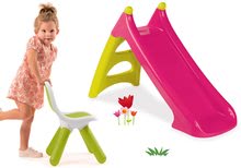 Skluzavky sety - Set skluzavka Toboggan XS růžová Smoby a židle pro děti KidChair_16