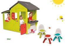 Hišice s pohištvom - Komplet hišica Vrtnar Neo Floralie Smoby s kuhinjo in 2 stolčka in mizica KidChair_23