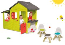 Domečky s nábytkem - Set domeček Zahradník Neo Floralie Smoby s kuchyňkou a 2 židle a stolek KidChair_25