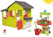 Spielhäuser Sets - Set Häuschen Gärtner Neo Floralie Smoby mit Küche und Gemüseständer mit 40 Zubehörteilen_17