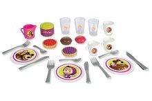 Accesorii și vase de bucătărie de jucărie - Coș de picnic Masha și ursul Smoby cu 24 accesorii_0