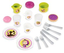 Accesorii și vase de bucătărie de jucărie - Tavă pentru servire Masha și ursul Smoby cu set de ceai cu cozonac_1